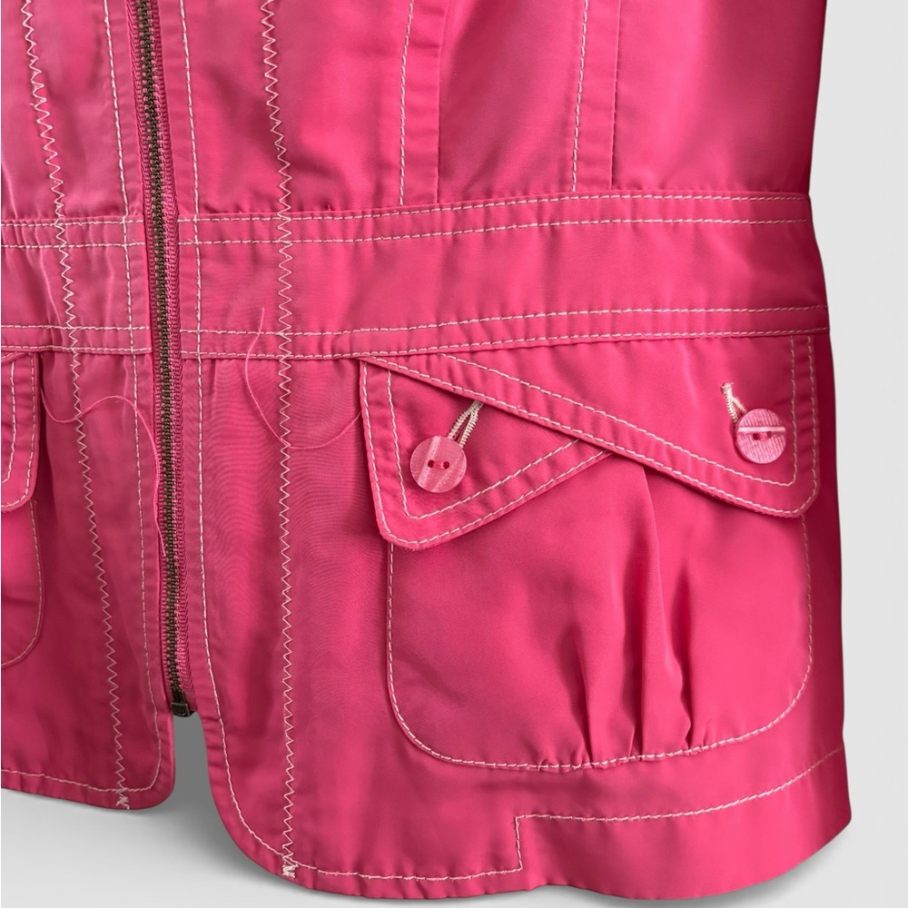 Tribal Pink Peplum Full Zip Feminine Zip Up Utility Jacket Size 12
